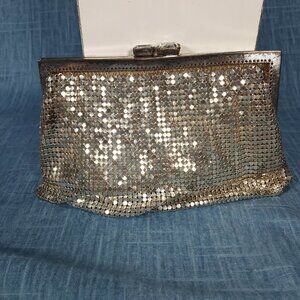 1940's Silver Metal Mesh Evening Clutch Made in West Germany